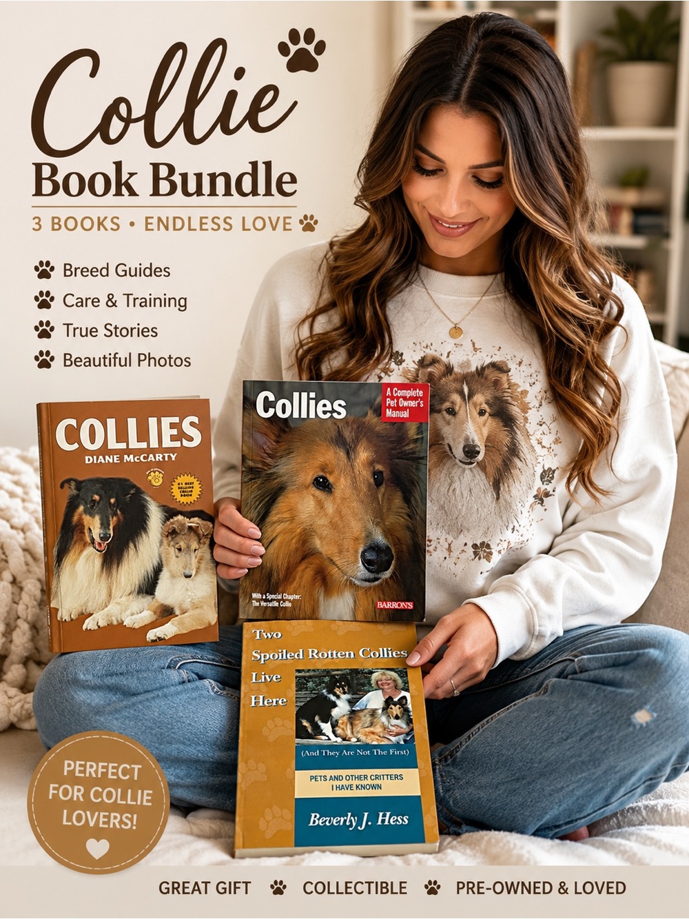 Collie Dog Book Lot of 3 Breed Care Training Pet Owner Guides
